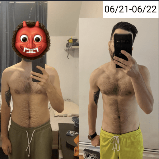 5'5 Male Progress Pics of 15 lbs Weight Gain 115 lbs to 130 lbs