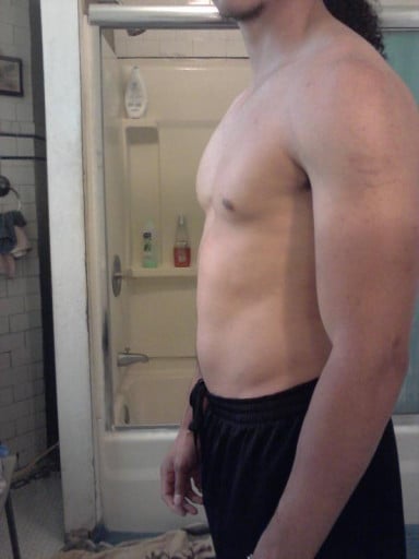A progress pic of a 5'10" man showing a snapshot of 170 pounds at a height of 5'10