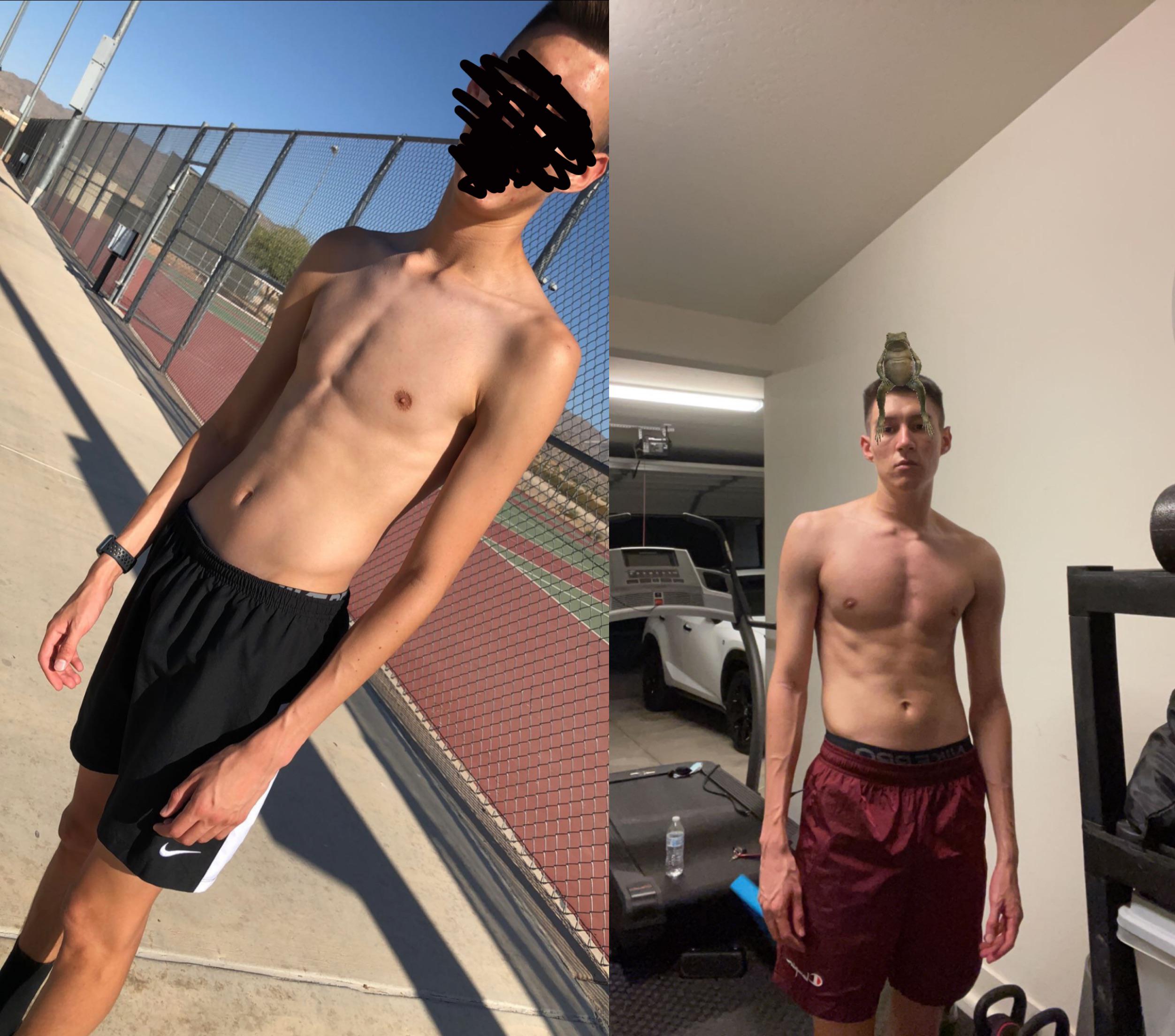 Progress Pics of 20 lbs Muscle Gain 6'1 Male 110 lbs to 130 lbs