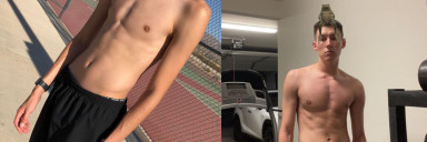6 feet 1 Male Before and After 20 lbs Muscle Gain 110 lbs to 130 lbs