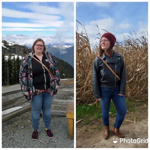 117 lbs Fat Loss Before and After 5 foot 6 Female 297 lbs to 180 lbs