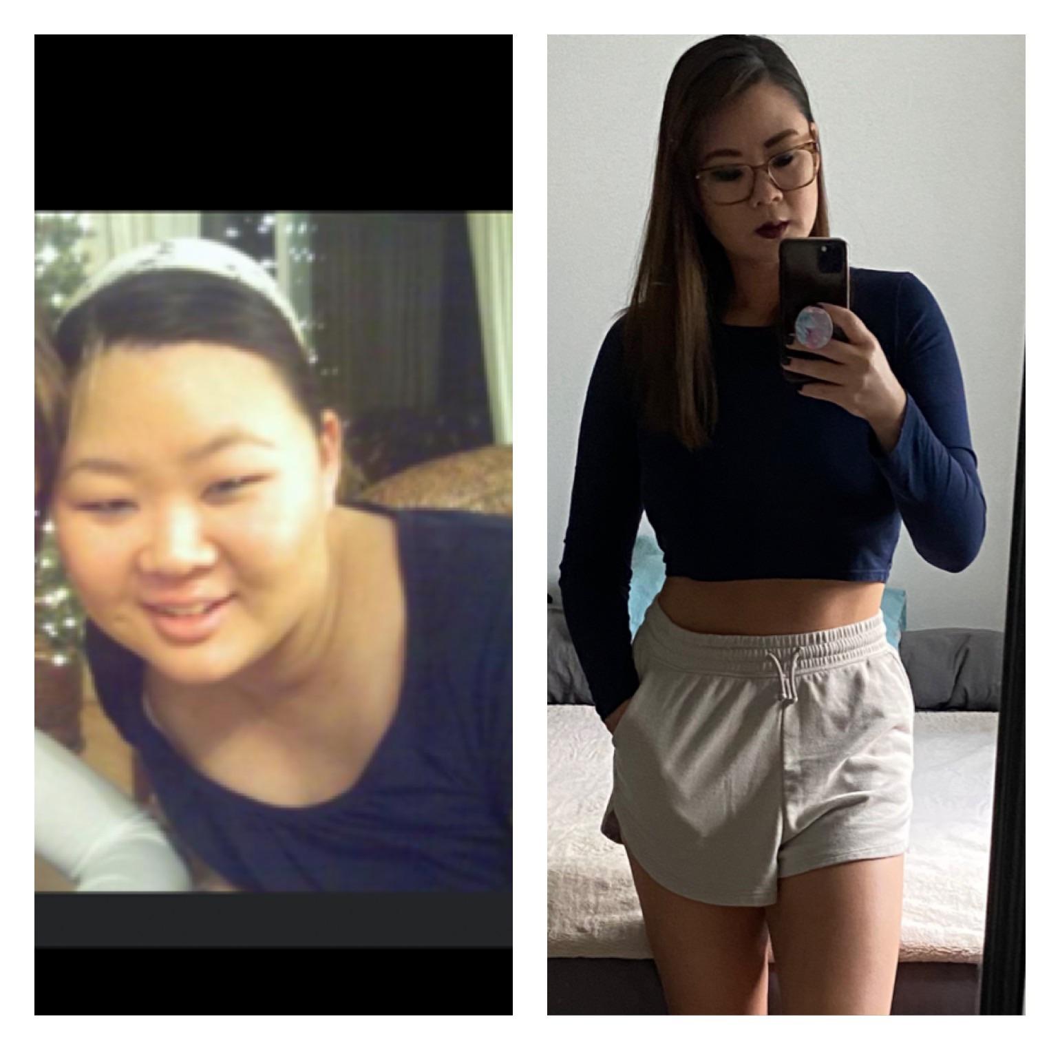 46 lbs Fat Loss 5 feet 4 Female 185 lbs to 139 lbs