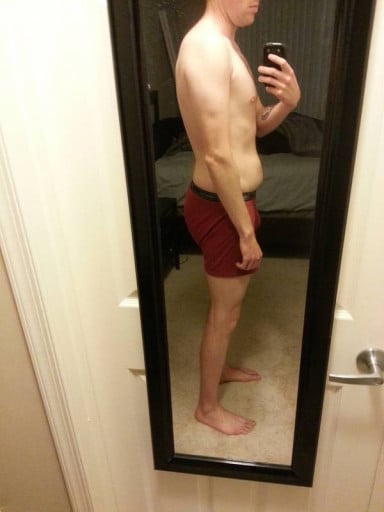 A progress pic of a 6'1" man showing a snapshot of 184 pounds at a height of 6'1