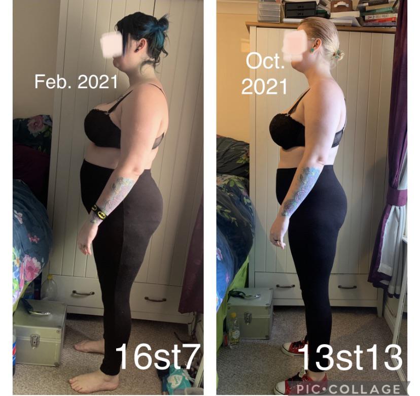 5 feet 8 Female Progress Pics of 36 lbs Fat Loss 231 lbs to 195 lbs