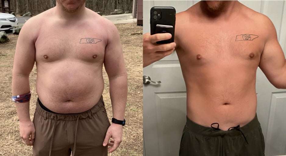 M/30/5’7 [211lbs > 170lbs = 41lbs] (6 months) Intermittent fasting and walking goes a long way! Not crushing 3 bowls of cereal at 11:30pm helps too…