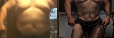 5 feet 10 Male Before and After 95 lbs Fat Loss 370 lbs to 275 lbs