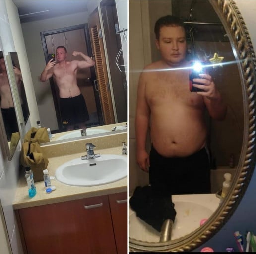 Progress Pics of 100 lbs Weight Loss 5'11 Male 285 lbs to 185 lbs