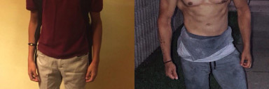 Before and After 57 lbs Weight Gain 5 feet 7 Male 115 lbs to 172 lbs