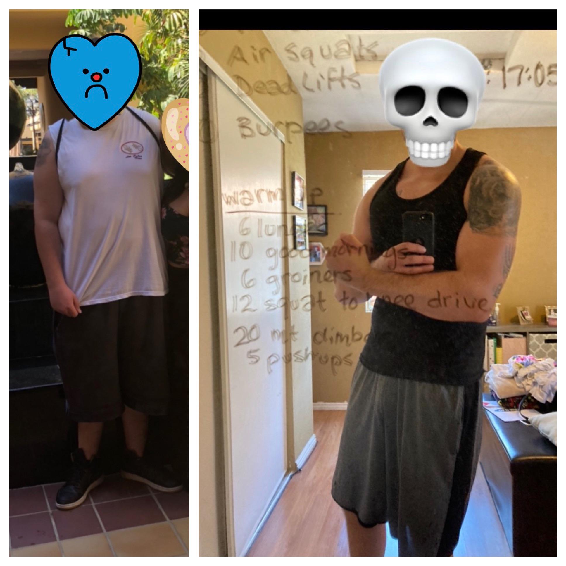 Before and After 185 lbs Weight Loss 6 foot 1 Male 310 lbs to 125 lbs