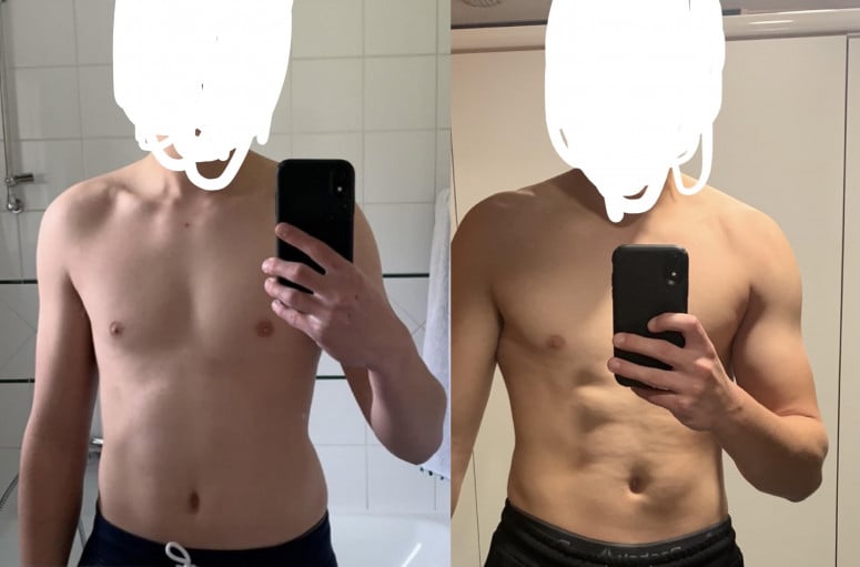 6 foot 2 Male 28 lbs Weight Gain Before and After 169 lbs to 197 lbs