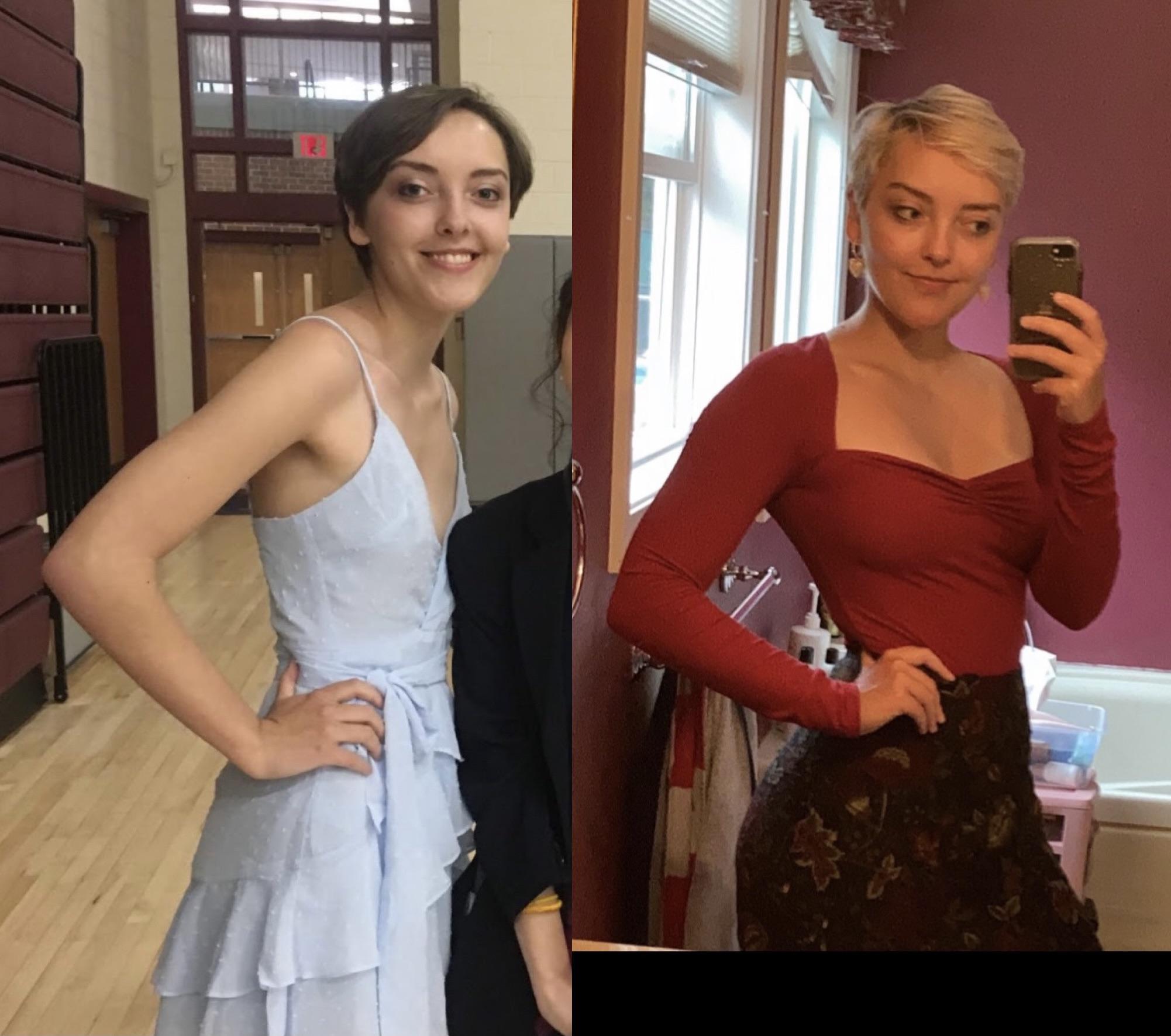 5 foot 5 Female Progress Pics of 33 lbs Weight Gain 105 lbs to 138 lbs