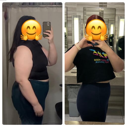 38 lbs Fat Loss Before and After 5'10 Female 285 lbs to 247 lbs