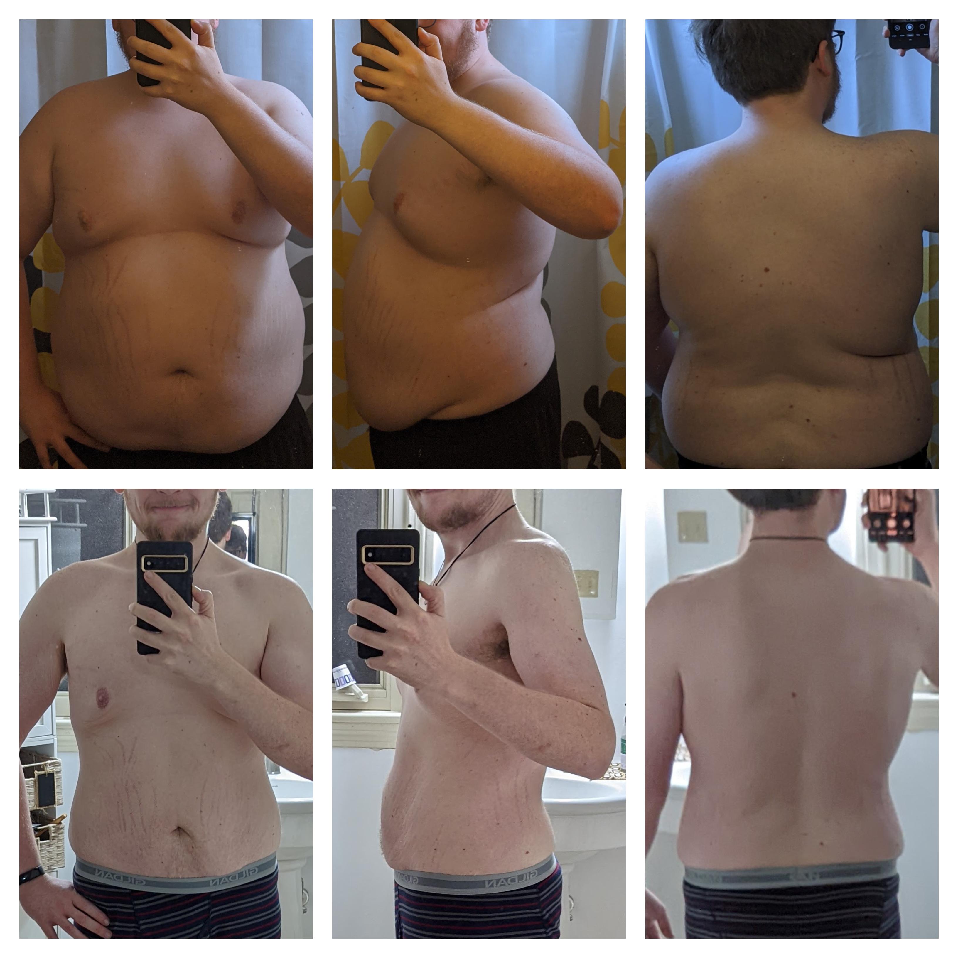 98 lbs Weight Loss Before and After 5'11 Male 280 lbs to 182 lbs
