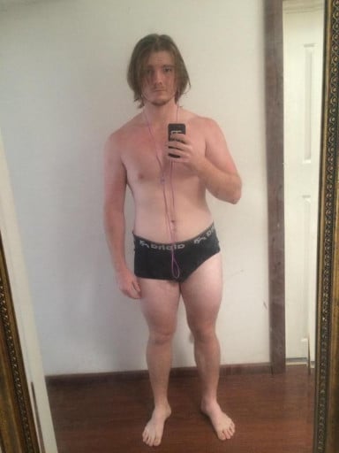 A picture of a 6'0" male showing a snapshot of 205 pounds at a height of 6'0