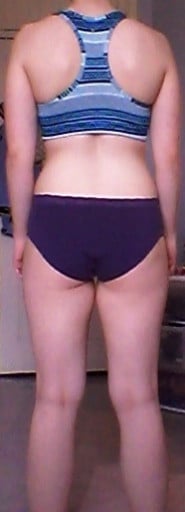 A photo of a 5'5" woman showing a snapshot of 135 pounds at a height of 5'5