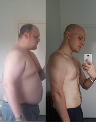 101 lbs Fat Loss Before and After 5'9 Male 285 lbs to 184 lbs
