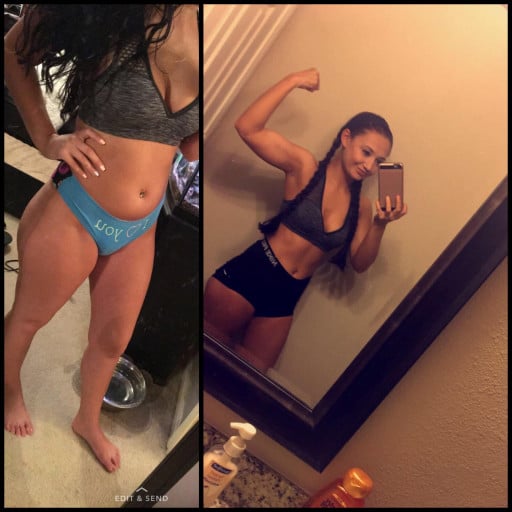 22 lbs Weight Loss Before and After 5 feet 1 Female 130 lbs to 108 lbs