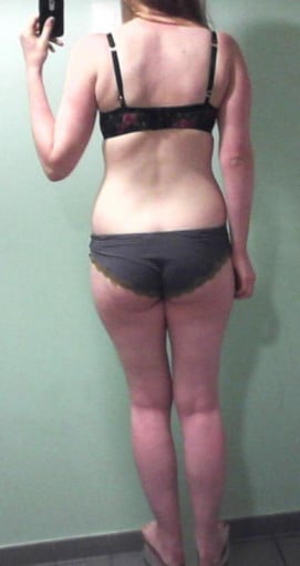 A picture of a 5'9" female showing a snapshot of 150 pounds at a height of 5'9