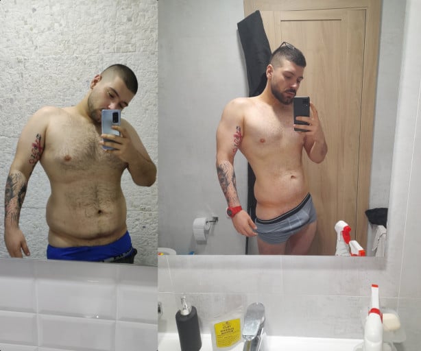 Progress Pics of 90 lbs Fat Loss 6'2 Male 316 lbs to 226 lbs