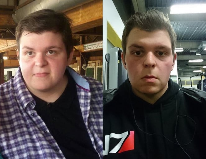 A progress pic of a person at 308 kg