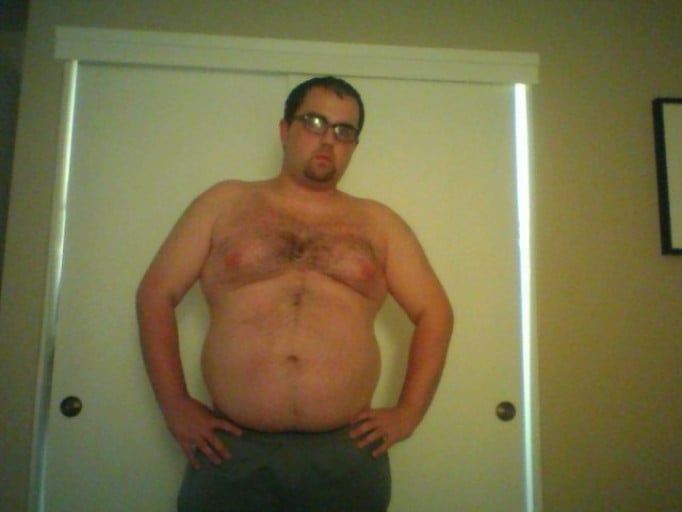 A before and after photo of a 5'11" male showing a weight cut from 267 pounds to 240 pounds. A total loss of 27 pounds.