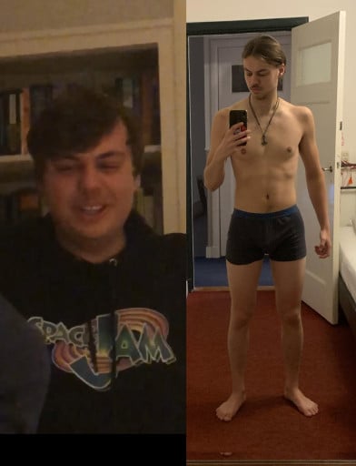 Before and After 51 lbs Fat Loss 5 feet 11 Male 195 lbs to 144 lbs