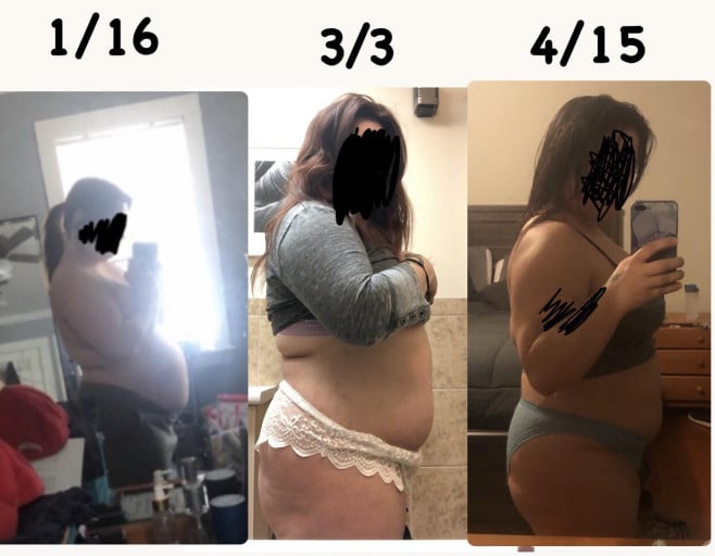 5'2 Female Before and After 25 lbs Fat Loss 225 lbs to 200 lbs