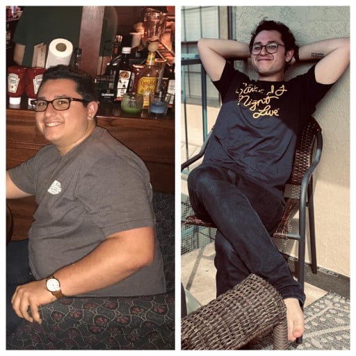 5'7 Male Before and After 95 lbs Weight Loss 275 lbs to 180 lbs
