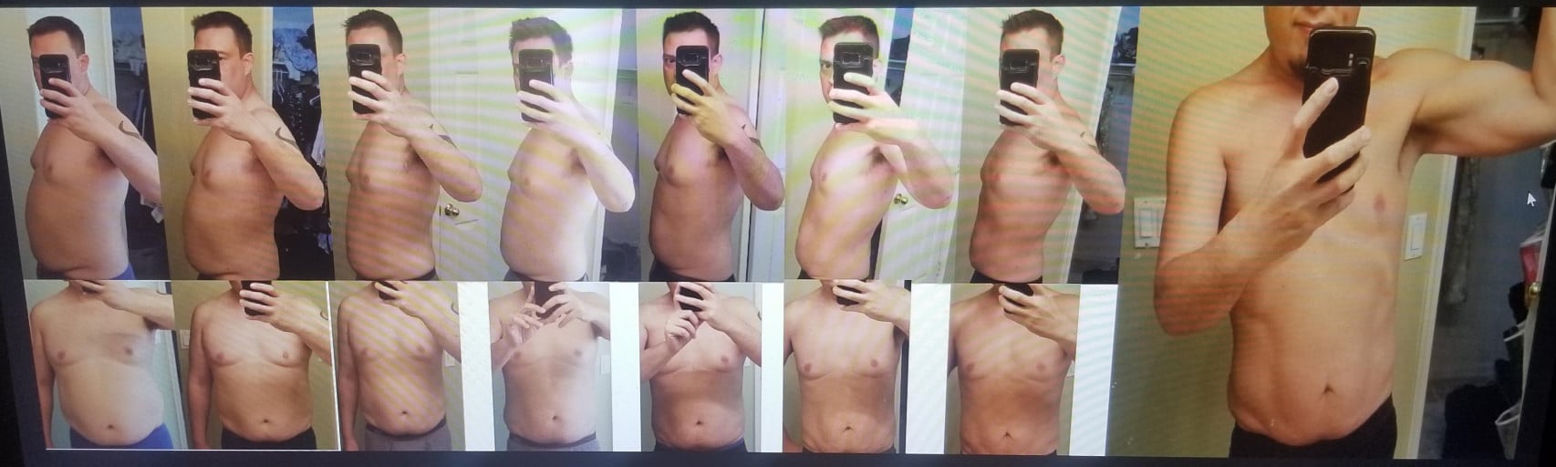 5'11 Male 70 lbs Fat Loss Before and After 245 lbs to 175 lbs
