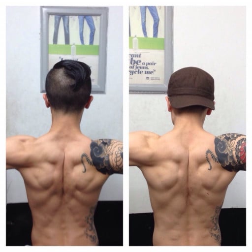 Progress Pics of 5 lbs Muscle Gain 5 foot 4 Male 114 lbs to 119 lbs