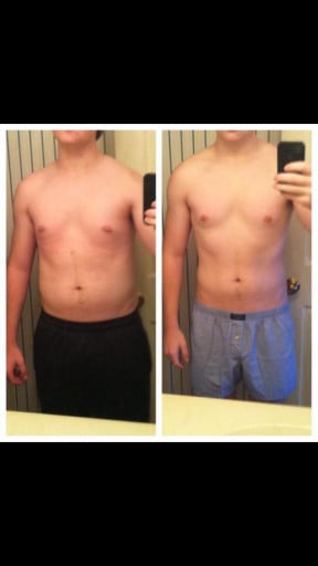 A progress pic of a 5'10" man showing a fat loss from 188 pounds to 182 pounds. A respectable loss of 6 pounds.