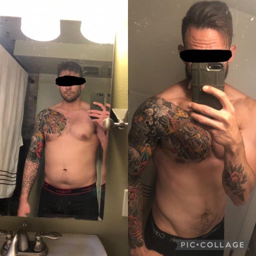 Progress Pics of 30 lbs Fat Loss 6 foot 4 Male 245 lbs to 215 lbs