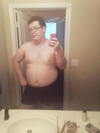 A progress pic of a 6'2" man showing a weight reduction from 310 pounds to 278 pounds. A total loss of 32 pounds.