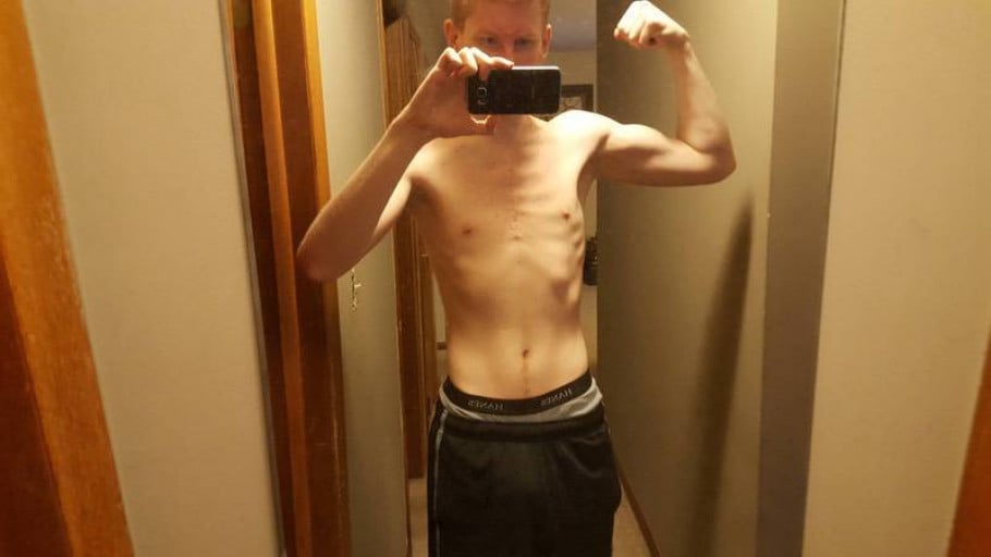 6'3 Male Progress Pics of 15 lbs Weight Gain 155 lbs to 170 lbs