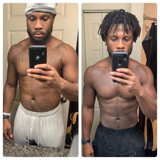 6 foot Male 10 lbs Fat Loss Before and After 203 lbs to 193 lbs
