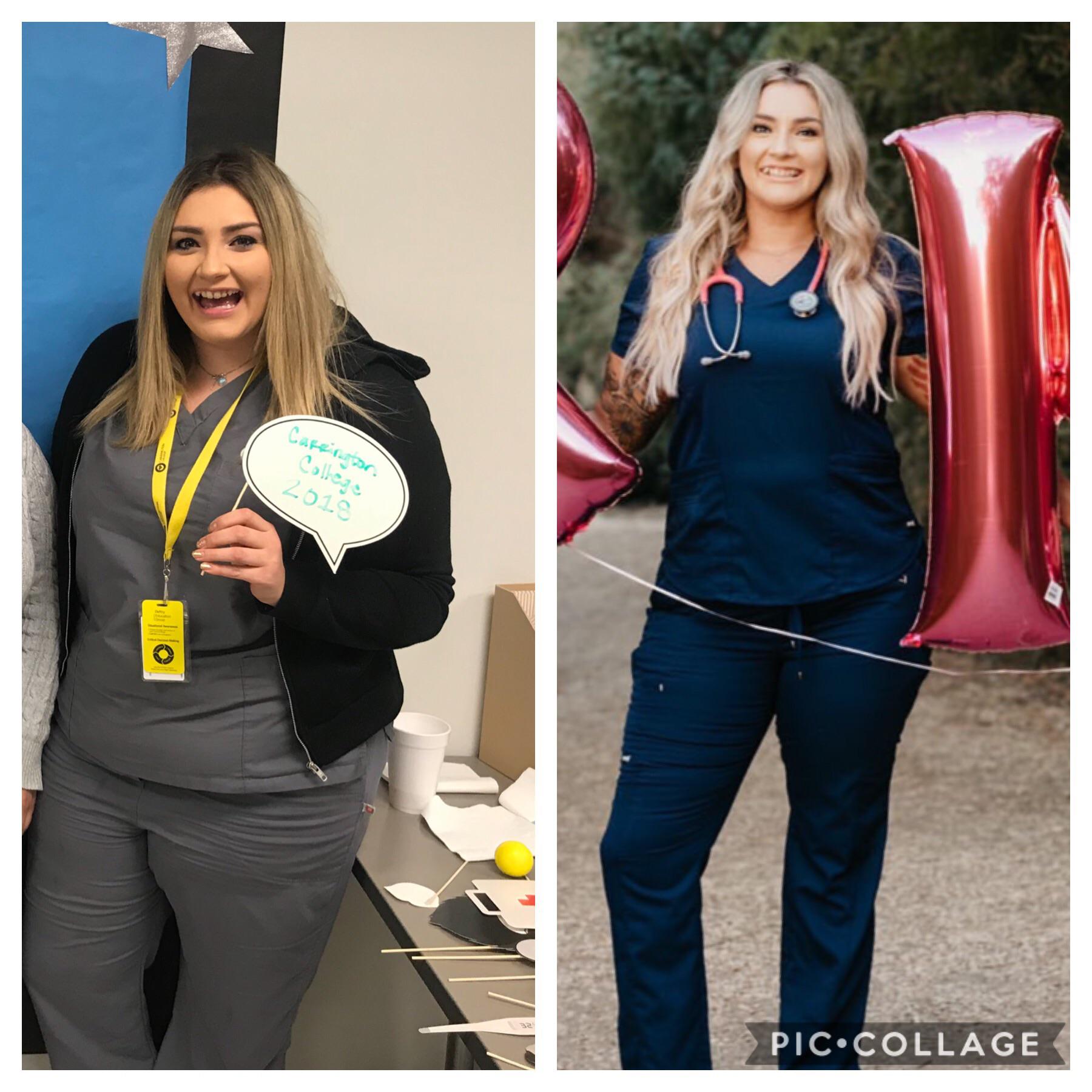 70 lbs Weight Loss Before and After 5 foot 8 Female 275 lbs to 205 lbs