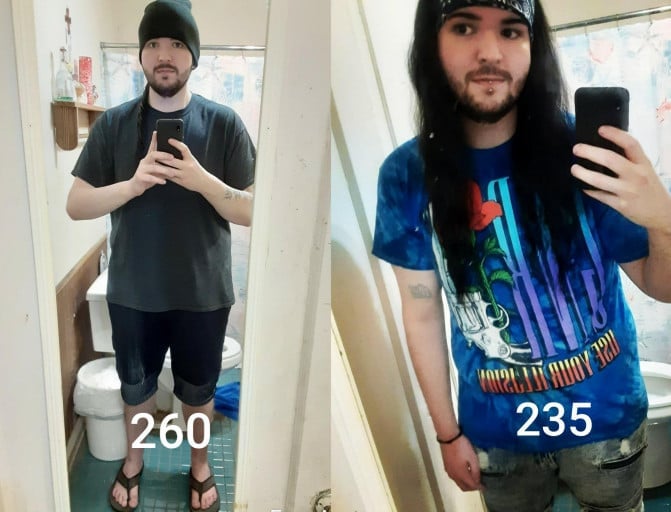 6 foot 4 Male 25 lbs Weight Loss Before and After 260 lbs to 235 lbs