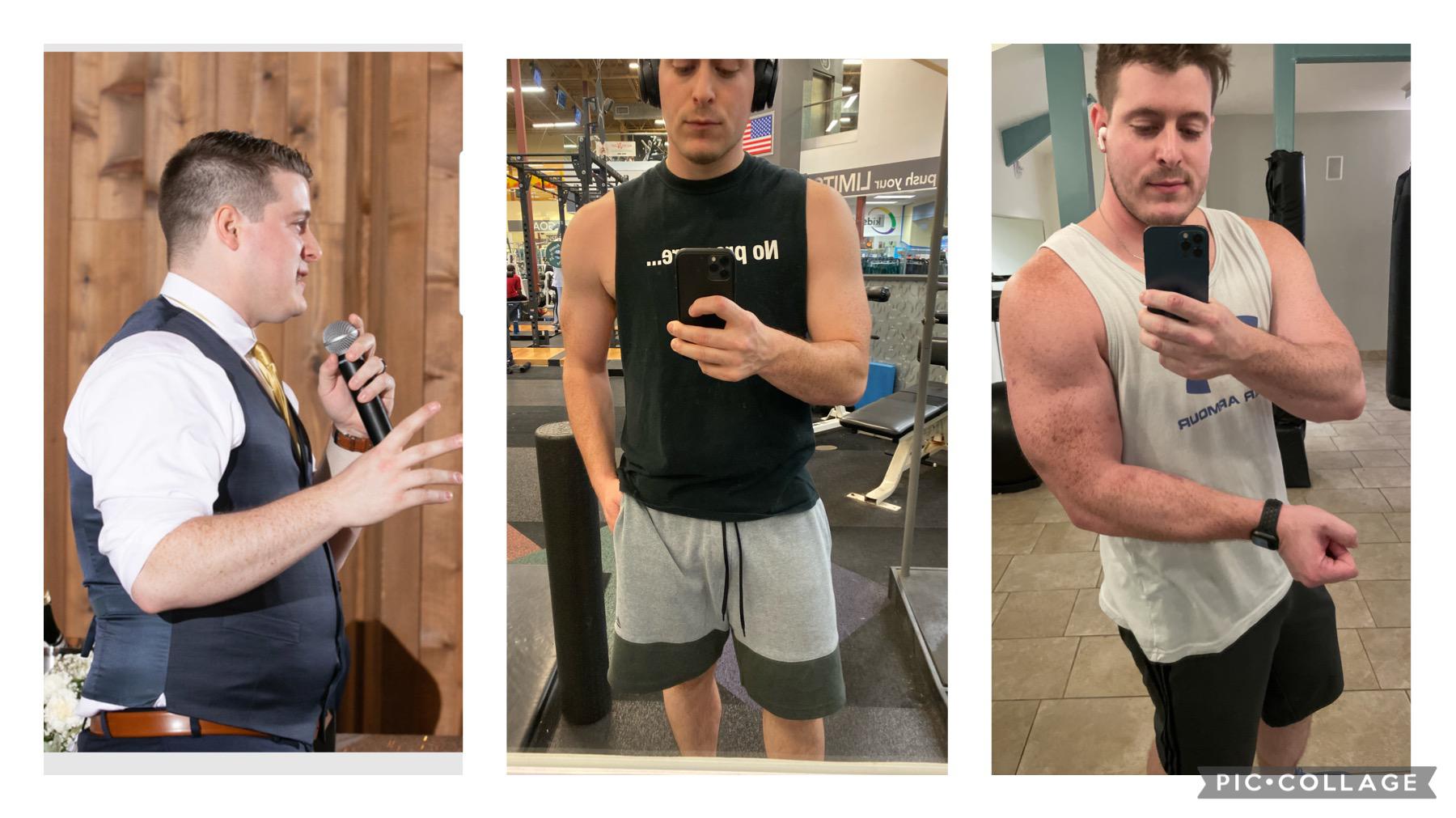 5'11 Male Before and After 80 lbs Weight Loss 270 lbs to 190 lbs