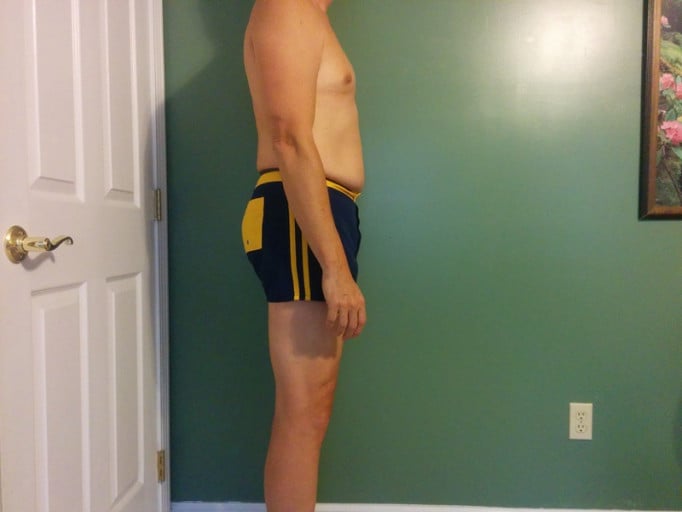 A picture of a 6'1" male showing a snapshot of 200 pounds at a height of 6'1