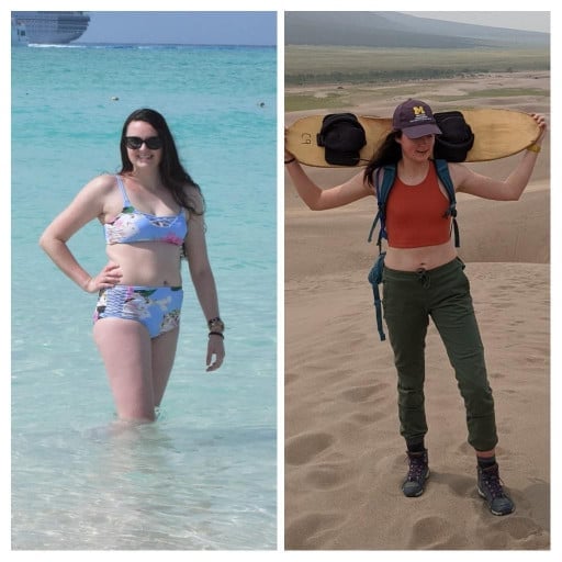 5 feet 10 Female 29 lbs Fat Loss Before and After 168 lbs to 139 lbs