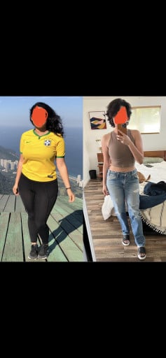 40 lbs Fat Loss Before and After 5'6 Female 180 lbs to 140 lbs