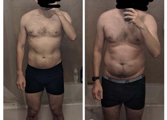Progress Pics of 35 lbs Fat Loss 6'2 Male 240 lbs to 205 lbs
