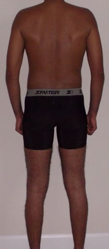 A photo of a 5'8" man showing a snapshot of 136 pounds at a height of 5'8