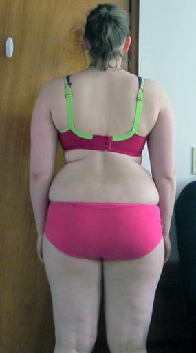 A photo of a 5'7" woman showing a snapshot of 206 pounds at a height of 5'7