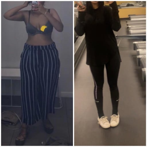 Before and After 51 lbs Weight Loss 5 feet 3 Female 163 lbs to 112 lbs