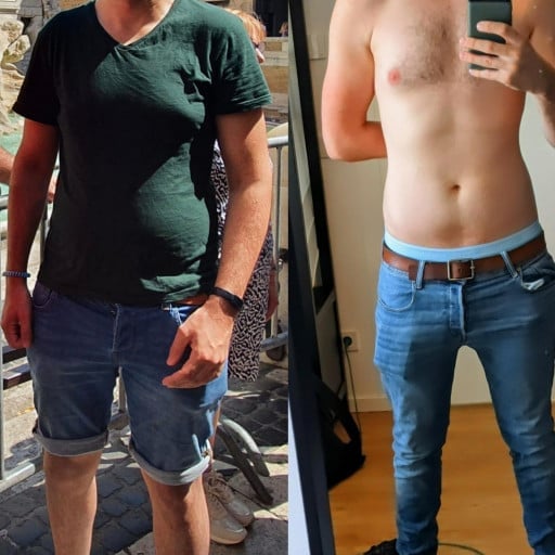 Progress Pics of 33 lbs Fat Loss 6 feet 2 Male 212 lbs to 179 lbs