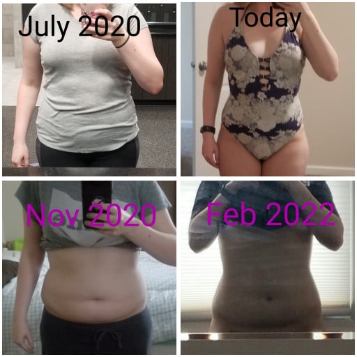 149 lbs Fat Loss Before and After 5 foot 2 Female 170 lbs to 21 lbs