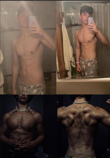 6 foot Male Progress Pics of 30 lbs Muscle Gain 140 lbs to 170 lbs