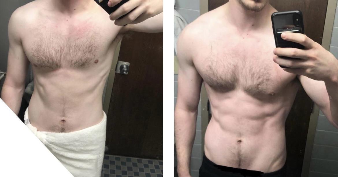 Progress Pics of 15 lbs Weight Gain 6 foot 2 Male 170 lbs to 185 lbs