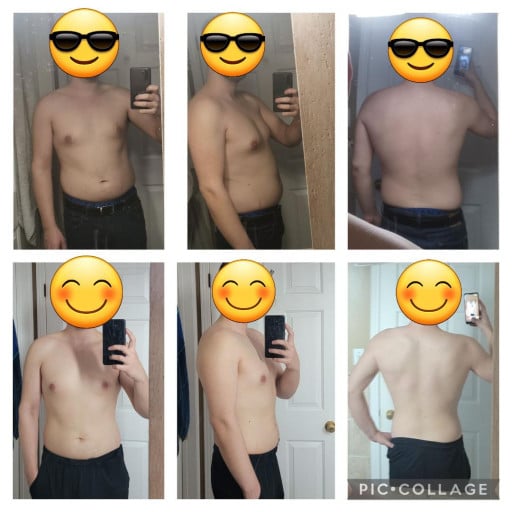 60 lbs Weight Loss Before and After 6 feet 1 Male 263 lbs to 203 lbs